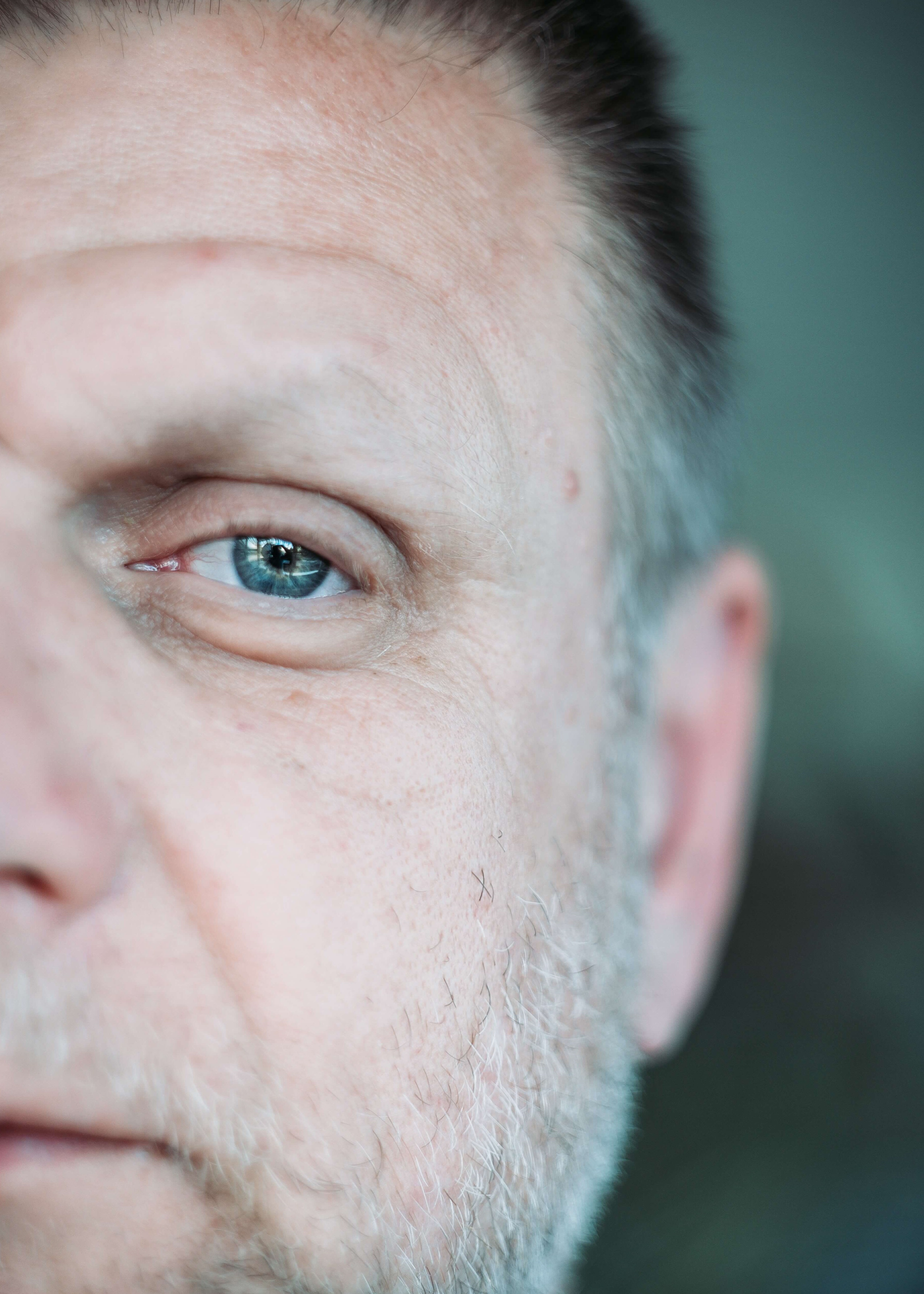 View of man's face